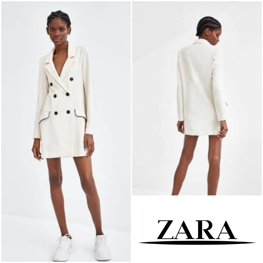 Zara double breasted blazer / dress beige, sand